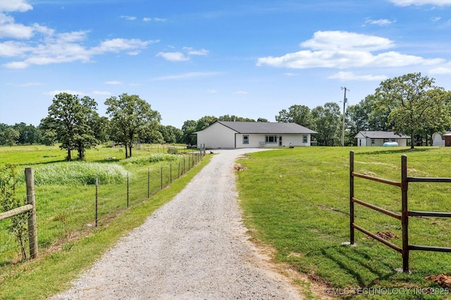 36619 W 141st St S, Bristow, OK 74010 - view of front of home with driveway and a view of rural / pastoral area