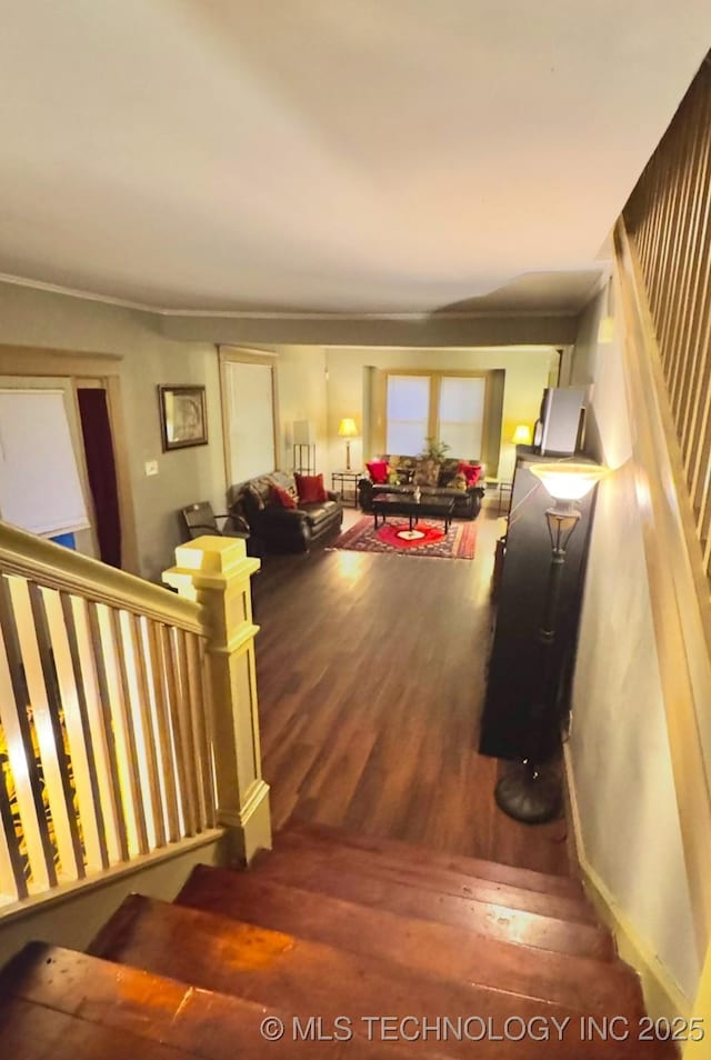 519 N 15th St, Muskogee, OK 74401 - stairway with wood finished floors