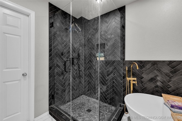 14900 E 88th St N, Owasso, OK 74055 - full bathroom featuring a freestanding bath and a shower stall