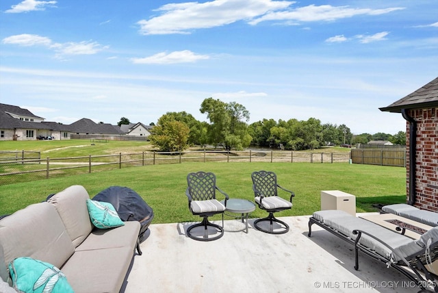 10611 N 159th E Ave, Owasso, OK 74055 - fenced backyard with a patio area and an outdoor living space