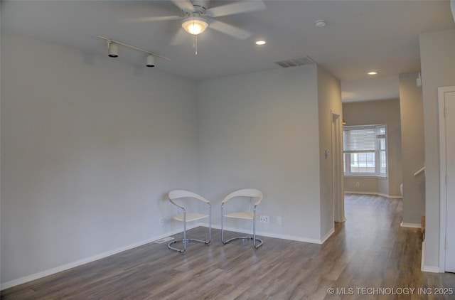 1420 S Frisco Ave Unit 6, Tulsa, OK 74119 - spare room with wood finished floors, ceiling fan, and recessed lighting