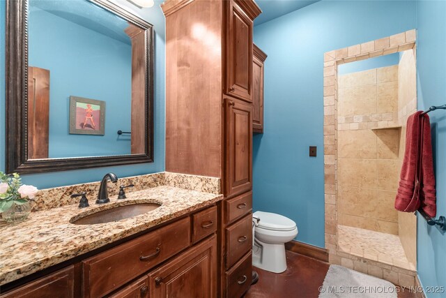 13380 S Garrett St, Sapulpa, OK 74066 - full bathroom featuring vanity and a tile shower
