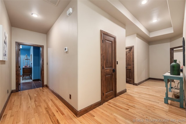 13380 S Garrett St, Sapulpa, OK 74066 - hallway featuring light wood-style flooring and recessed lighting
