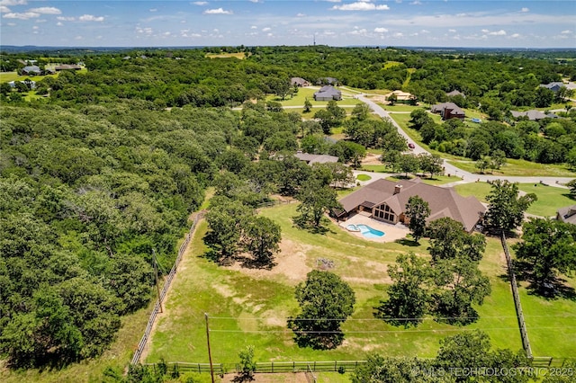 13380 S Garrett St, Sapulpa, OK 74066 - aerial view of a pool and a heavily wooded area