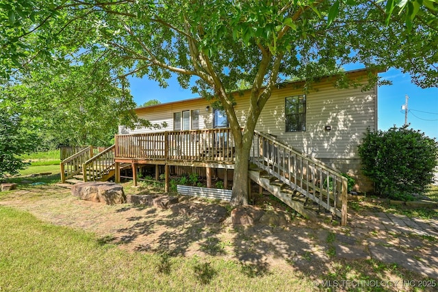 16503 S 185th E Ave, Bixby, OK 74008 - back of house with stairway and a deck