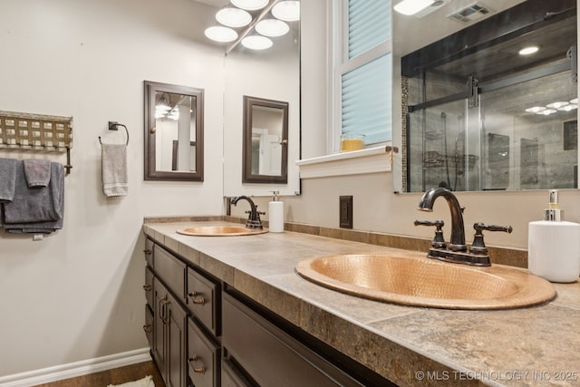 30150 S County Road 4430, Stigler, OK 74462 - full bath with double vanity and a shower stall