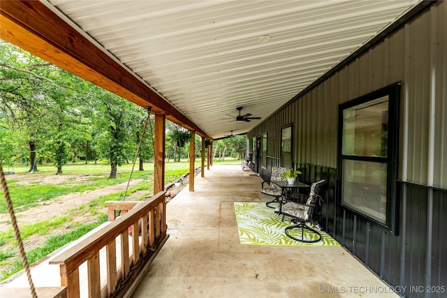 348550 E Parkside Dr, Pawnee, OK 74058 - porch with ceiling fan