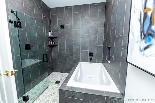 348550 E Parkside Dr, Pawnee, OK 74058 - bathroom with a stall shower and tiled bath