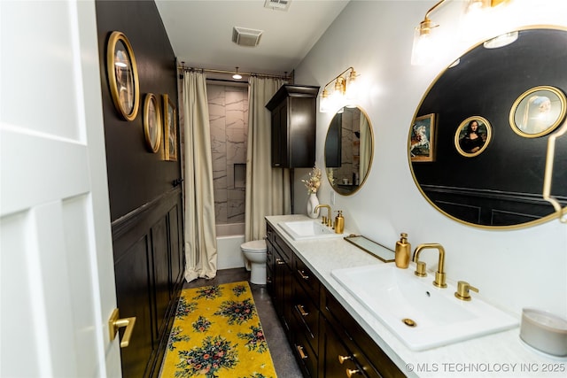 348550 E Parkside Dr, Pawnee, OK 74058 - full bath with double vanity and shower / bath combo with shower curtain