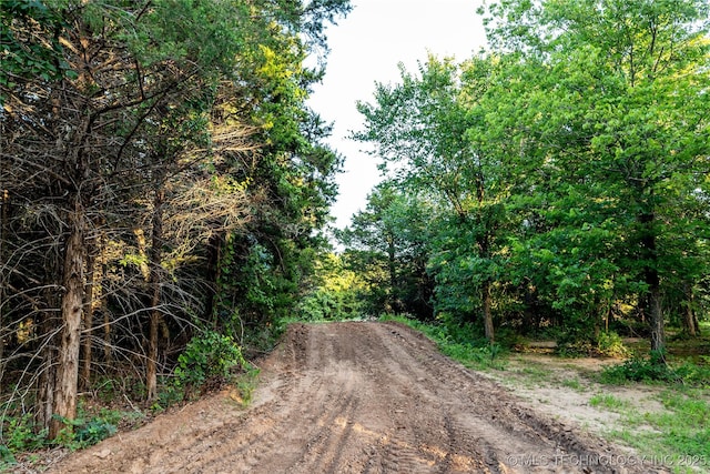 348550 E Parkside Dr, Pawnee, OK 74058 - view of dirt / gravel road featuring a view of trees