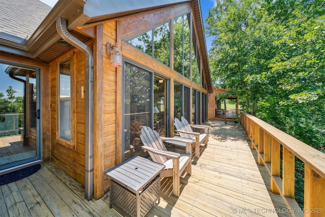 69125 E 252nd Rd, Wyandotte, OK 74370 - view of wooden deck