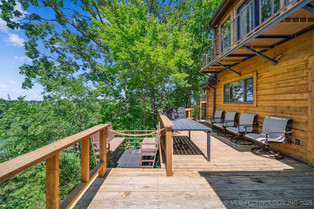 69125 E 252nd Rd, Wyandotte, OK 74370 - view of wooden deck