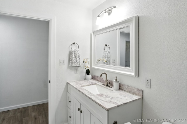 27719 S 610th Rd, Bunch, OK 74931 - bathroom with vanity and wood finished floors