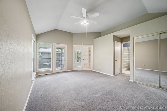 5117 E 89th St, Tulsa, OK 74137 - unfurnished room with lofted ceiling, carpet floors, ceiling fan, and a textured wall