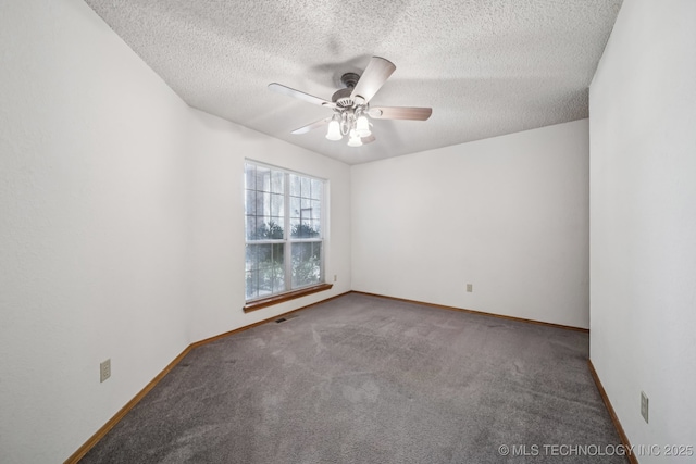 5117 E 89th St, Tulsa, OK 74137 - spare room featuring ceiling fan, carpet, and a textured ceiling