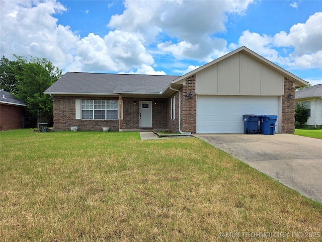 2202 Sycamore Rd, Mcalester, OK 74501 - single story home featuring driveway, an attached garage, brick siding, a front lawn, and roof with shingles