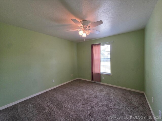 2202 Sycamore Rd, Mcalester, OK 74501 - unfurnished room featuring carpet flooring, a textured ceiling, and ceiling fan