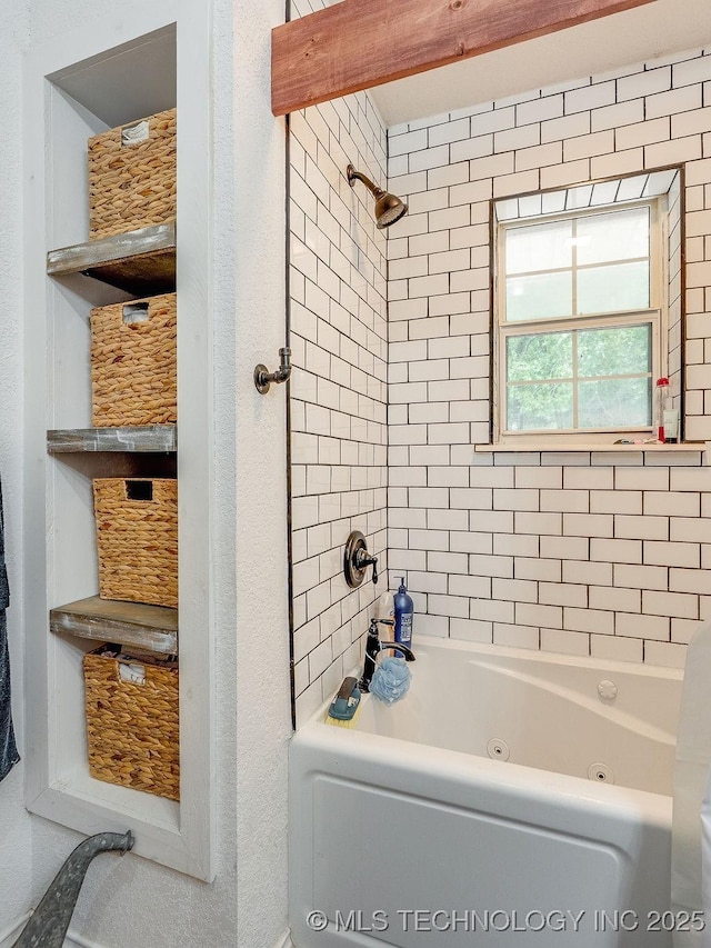 17027 County Road 3547, Ada, OK 74820 - bathroom featuring a combined bath / shower with jetted tub
