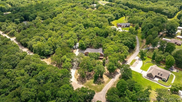 17027 County Road 3547, Ada, OK 74820 - aerial view of a heavily wooded area