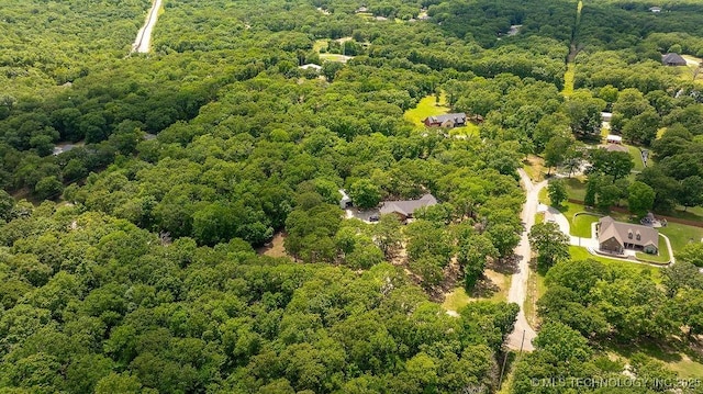 17027 County Road 3547, Ada, OK 74820 - aerial view of a heavily wooded area