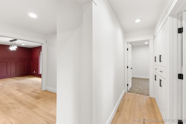 16355 County Road 1586, Ada, OK 74820 - hall with light wood-type flooring and recessed lighting