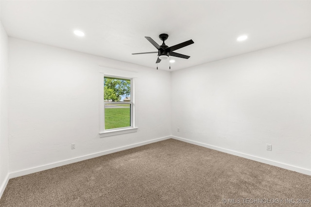 16355 County Road 1586, Ada, OK 74820 - carpeted empty room featuring recessed lighting and ceiling fan