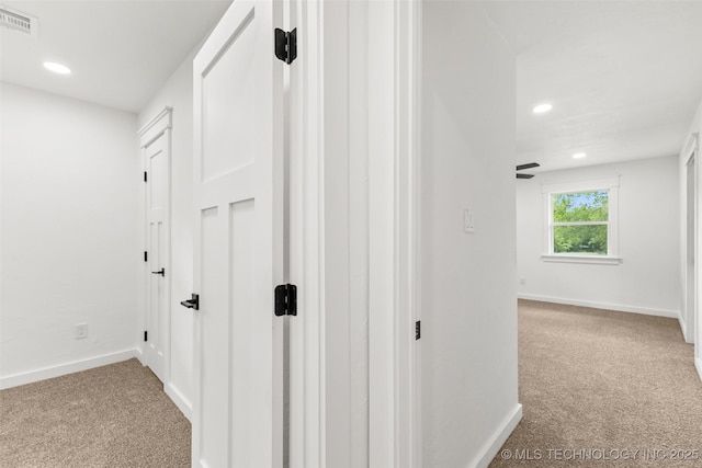 16355 County Road 1586, Ada, OK 74820 - hall with carpet flooring and recessed lighting