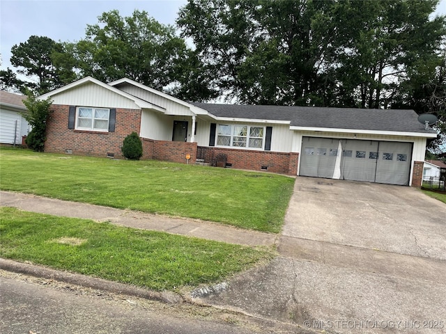 2509 Canterbury Ave, Muskogee, OK 74403 - single story home with brick siding, a garage, crawl space, and a front lawn