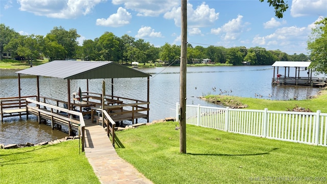 1060 Lakeside Dr, Fort Towson, OK 74735 - dock with a water view