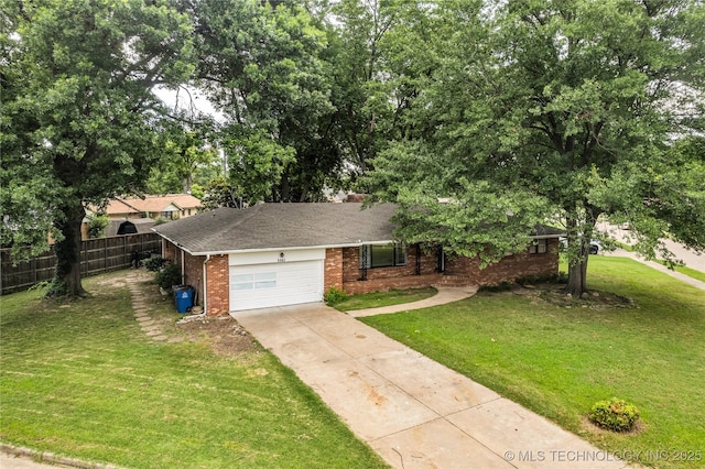 5941 S Utica Ave, Tulsa, OK 74105 - view of front of home featuring brick siding, an attached garage, driveway, and roof with shingles