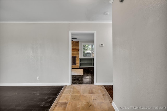 5941 S Utica Ave, Tulsa, OK 74105 - hallway with baseboards and wood finished floors