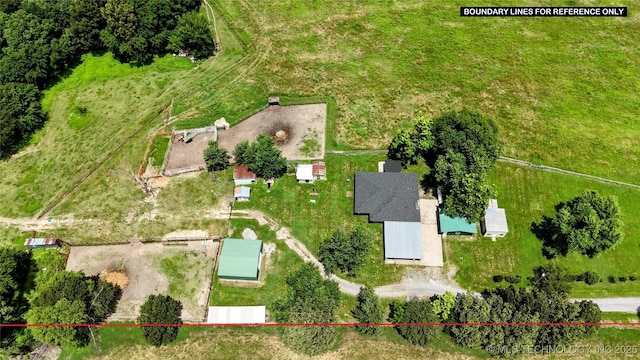 6850 E County Road 553, Kansas, OK 74347 - aerial view of property's location featuring a pool area and property boundaries highlighted
