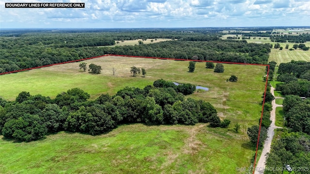 6850 E County Road 553, Kansas, OK 74347 - overview of rural landscape with property boundaries highlighted