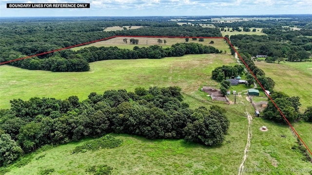 6850 E County Road 553, Kansas, OK 74347 - view of rural area with property boundaries highlighted