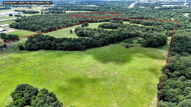 6850 E County Road 553, Kansas, OK 74347 - aerial overview of property's location with property parcel outlined