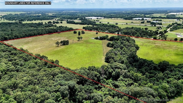 6850 E County Road 553, Kansas, OK 74347 - view of rural area with property parcel outlined
