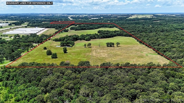 6850 E County Road 553, Kansas, OK 74347 - overview of rural landscape featuring property boundaries highlighted