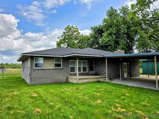 6850 E County Road 553, Kansas, OK 74347 - view of front of property featuring a chimney and stone siding