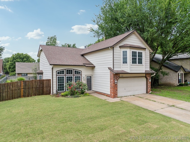 1508 S Kalanchoe Ave, Broken Arrow, OK 74012 - traditional-style house with roof with shingles, a garage, driveway, and brick siding