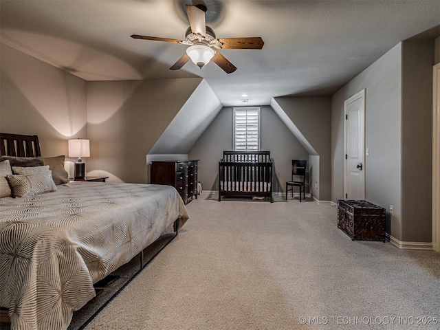 10741 S 93rd E Ave, Tulsa, OK 74133 - bedroom featuring carpet floors, ceiling fan, and lofted ceiling