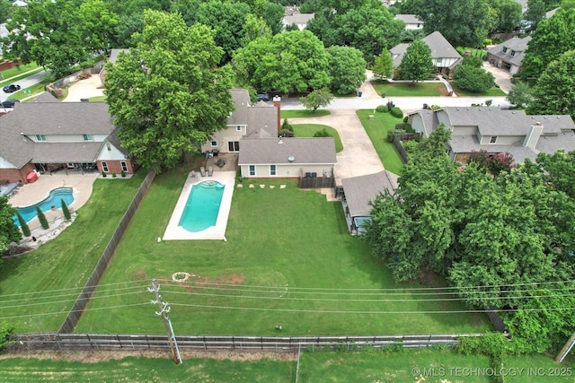 3316 E 88th St, Tulsa, OK 74137 - aerial overview of property's location with a pool area and nearby suburban area