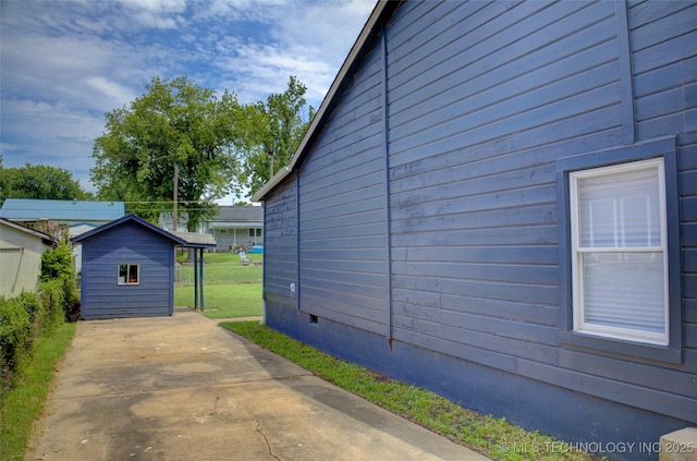 4545 S 30th W Ave, Tulsa, OK 74107 - view of property exterior with crawl space and an outdoor structure