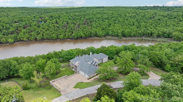 238 Keypoint Dr, Sand Springs, OK 74063 - aerial view of property and surrounding area with a heavily wooded area and a nearby body of water