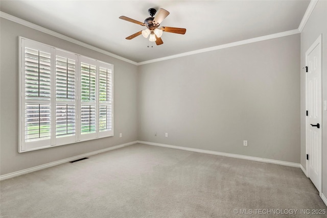 10150 S Maplewood Ave, Tulsa, OK 74137 - empty room with carpet floors, ceiling fan, and ornamental molding