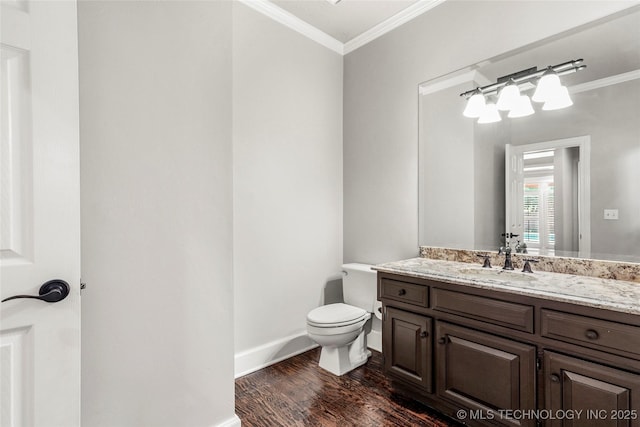 10150 S Maplewood Ave, Tulsa, OK 74137 - bathroom with wood finished floors, ornamental molding, and vanity