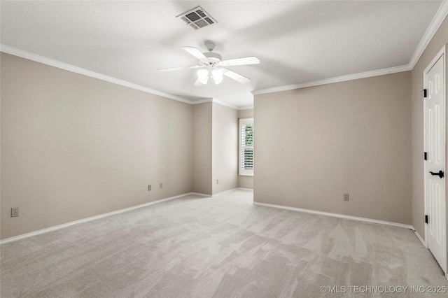 10150 S Maplewood Ave, Tulsa, OK 74137 - unfurnished room with ceiling fan, ornamental molding, and light carpet