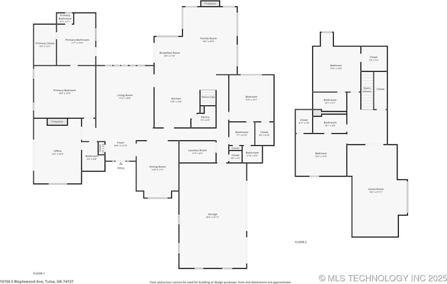 10150 S Maplewood Ave, Tulsa, OK 74137 - view of floor plan / room layout