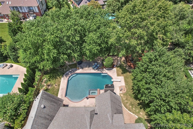 10150 S Maplewood Ave, Tulsa, OK 74137 - drone / aerial view of a pool area