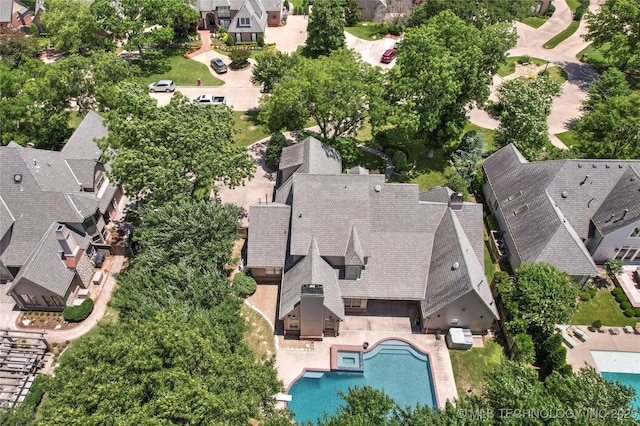 10150 S Maplewood Ave, Tulsa, OK 74137 - aerial perspective of suburban area featuring a pool area