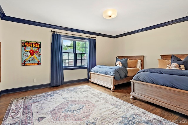 1111 E 24th Pl, Tulsa, OK 74114 - bedroom with crown molding and wood finished floors